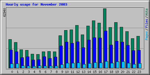 Hourly usage for November 2003
